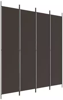 vidaXL 4 Tlg Paravent Braun 200x220 cm Stoff 350199