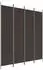 vidaXL 4 Tlg Paravent Braun 200x220 cm Stoff 350199