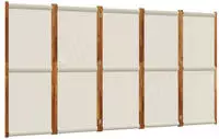 vidaXL 5-tlg. Paravent Hellgrau 350x180 cm