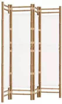 vidaXL 4 Tlg Paravent Faltbar 160 cm Bambus und Canvas 350624