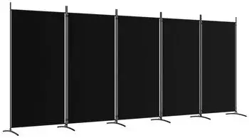 vidaXL 5 Tlg Paravent Schwarz 433x180 cm Stoff 350269