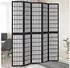 vidaXL 5 Tlg Paravent Schwarz Massivholz Paulownia 358776