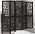 vidaXL 5 Tlg Paravent Schwarz Massivholz Paulownia 358757