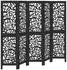 vidaXL 5 Tlg Paravent Schwarz Massivholz Paulownia 358757
