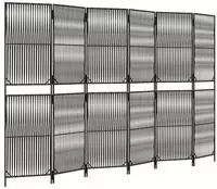 vidaXL Paravent 6-tlg. Grau Poly Rattan