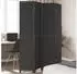 vidaXL 4 Tlg Paravent Schwarz Massivholz Paulownia 358851