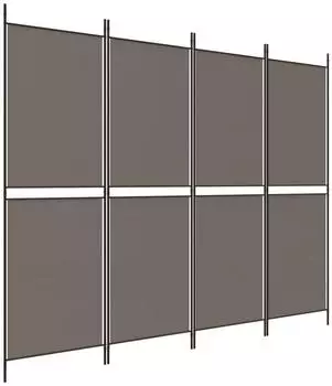 vidaXL 4 Tlg Paravent Anthrazit 200x200 cm Stoff 350232