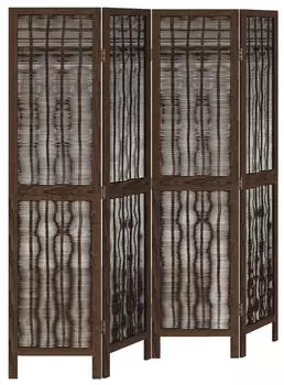 vidaXL 4 Tlg Raumteiler Dunkelbraun Massivholz Paulownia 358657
