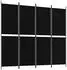 vidaXL 4 Tlg Paravent Schwarz 200x180 cm Stoff 350217