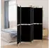 vidaXL 4 Tlg Paravent Schwarz 200x180 cm Stoff 350217