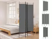 Vidaxl 3-panel Room Divider Anthracite 120x220 Cm Fabric