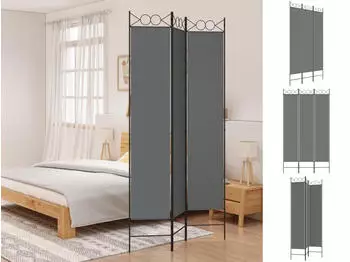 vidaXL 3 Tlg Paravent Anthrazit 120x220 cm Stoff 350164