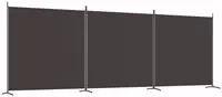 vidaXL 3-tlg. Paravent Braun 525x180 cm Stoff