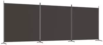 vidaXL 3 Tlg Paravent Braun 525x180 cm Stoff 350279