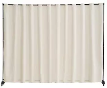 VEVOR Paravent Raumteiler Stoff mit Rollen 308,5x245,5cm, beige (CLDMFGMS01)