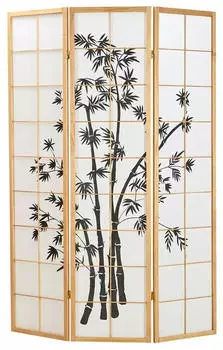 Homestyle4u 3-tlg. Paravent in Braun 132x179 cm 311