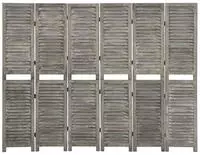 vidaXL 6-tlg. Raumteiler Grau 214x166 cm Massivholz