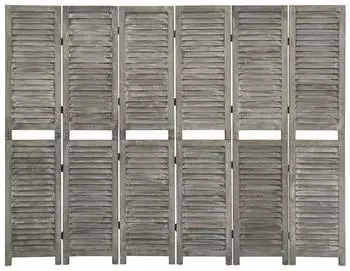 vidaXL 6 Tlg Raumteiler Grau 214x166 cm Massivholz 338577