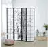 Homestyle4u 4-tlg. Paravent in Schwarz 176x179 cm 286