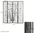 Homestyle4u 4-tlg. Paravent in Schwarz 176x179 cm 286