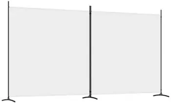 vidaXL 2 Tlg Paravent Wei&szlig; 348x180 cm Stoff 350274