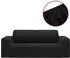 vidaXL Stretch Sofahusse 2-Sitzer Schwarz Polyester-Jersey