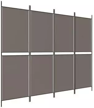 vidaXL 4 Tlg Paravent Anthrazit 200x180 cm Stoff 350216