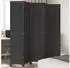 vidaXL 5 Tlg Paravent Schwarz Massivholz Paulownia 358855