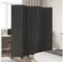vidaXL 5 Tlg Paravent Schwarz Massivholz Paulownia 358855