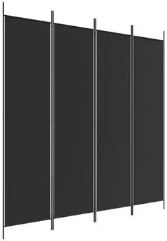 vidaXL 4 Tlg Paravent Schwarz 200x200 cm Stoff 350185