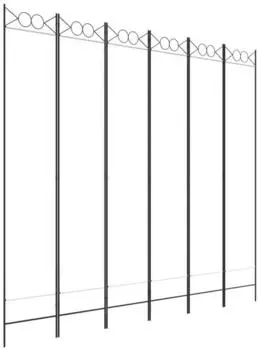vidaXL 6 Tlg Paravent Wei&szlig; 240x220 cm Stoff 350174