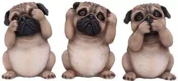 Nemesis Now Three Wise Pugs Kunstharz-Figur 8,5cm, Rehbraun (B4884P9)