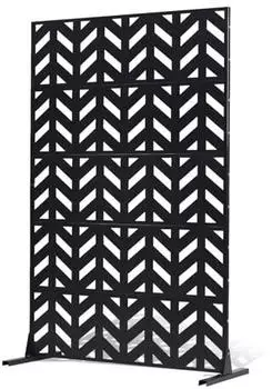 VEVOR Paravent Metall 120x183cm freistehend mit St&auml;nder, schwarz