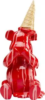 KARE Deko Figur Sitting Gelato Bear Rot 37cm
