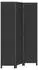 vidaXL 3 Tlg Paravent Schwarz Massivholz Paulownia 358846