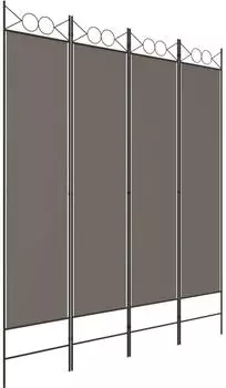 vidaXL 4 Tlg Paravent Anthrazit 160x220 cm Stoff 350168