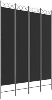 vidaXL 4 Tlg Paravent Schwarz 160x220 cm Stoff 350169