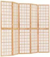 vidaXL 5-tlg. Paravent Japanischer Stil Faltbar 200x170 cm
