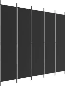 vidaXL 5 Tlg Paravent Schwarz 250x220 cm Stoff 350205