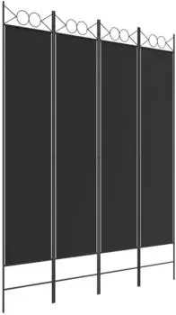 vidaXL 4 Tlg Paravent Schwarz 160x200 cm Stoff 350153