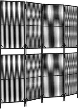 vidaXL Paravent 4 Tlg Schwarz Poly Rattan 365392