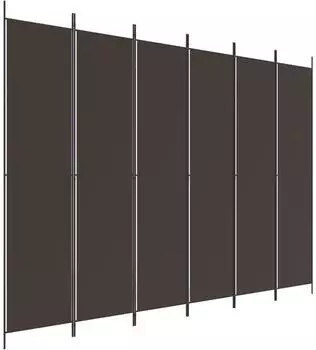 vidaXL 6 Tlg Paravent Braun 300x220 cm Stoff 350207