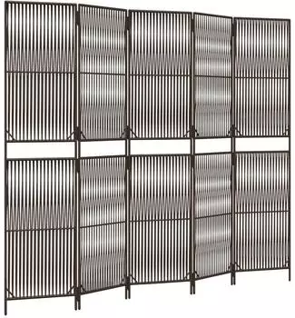 vidaXL Paravent 5 Tlg Braun Poly Rattan 365397