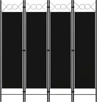 vidaXL 4 Tlg Raumteiler Schwarz 160 x 180 cm 320705