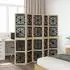 vidaXL 5 Tlg Raumteiler Braun und Schwarz Massivholz Paulownia 358806