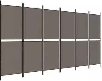 vidaXL 6 Tlg Paravent Anthrazit 300x180 cm Stoff 350224