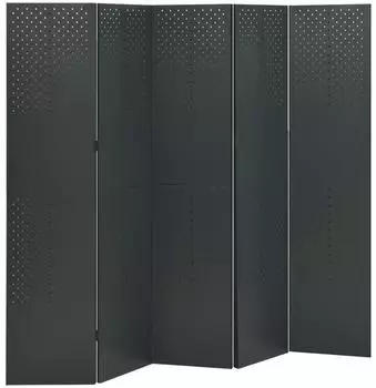 vidaXL Raumteiler 5-teilig Stahl anthrazit 200x180cm