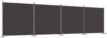 vidaXL 4 Tlg Paravent Braun 698x180 cm Stoff 350283