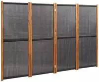 vidaXL 4-tlg. Raumteiler Schwarz 280x180 cm