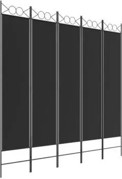 vidaXL 5 Tlg Paravent Schwarz 200x200 cm Stoff 350157